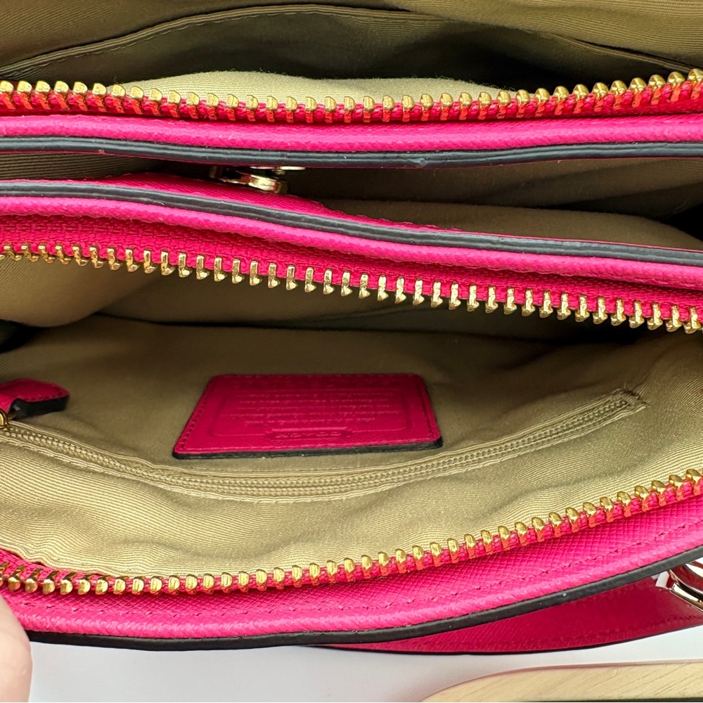 COACH Madison Mini Christie Carryall Satchel with Crossbody Strap in Hot Pink - Picture 11 of 13